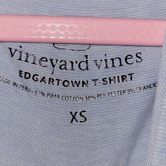 Vineyard Vines Hoodie Tee Shirt Blue Pink Long Sleeve Edgartown Lightweight XS - Picture 6 of 6